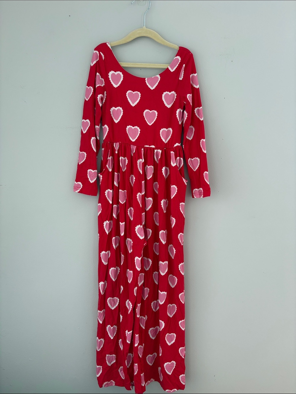 SweetHoney Pink Heart Print Leggy Romper
